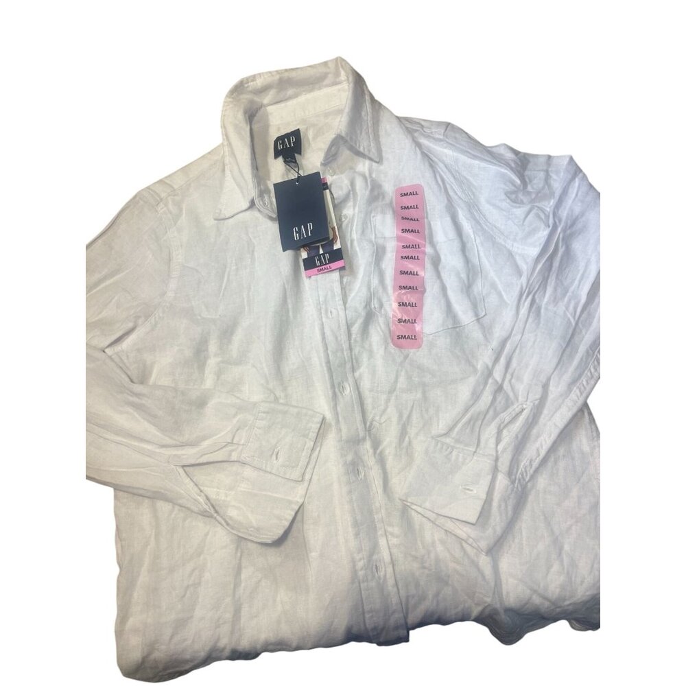 Gap White Button-Down Collared Shirt Small New With Tags